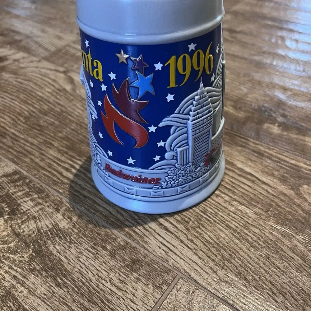 Vintage Anheuser Bush Budweiser 1996 USA Atlanta Olympic Games Beer Stein Mug